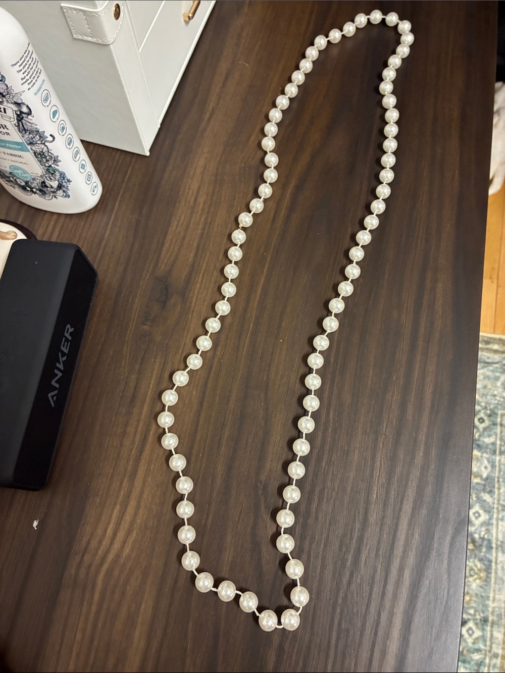 Classic White Faux Pearl Bead Necklace - Women Jewelry